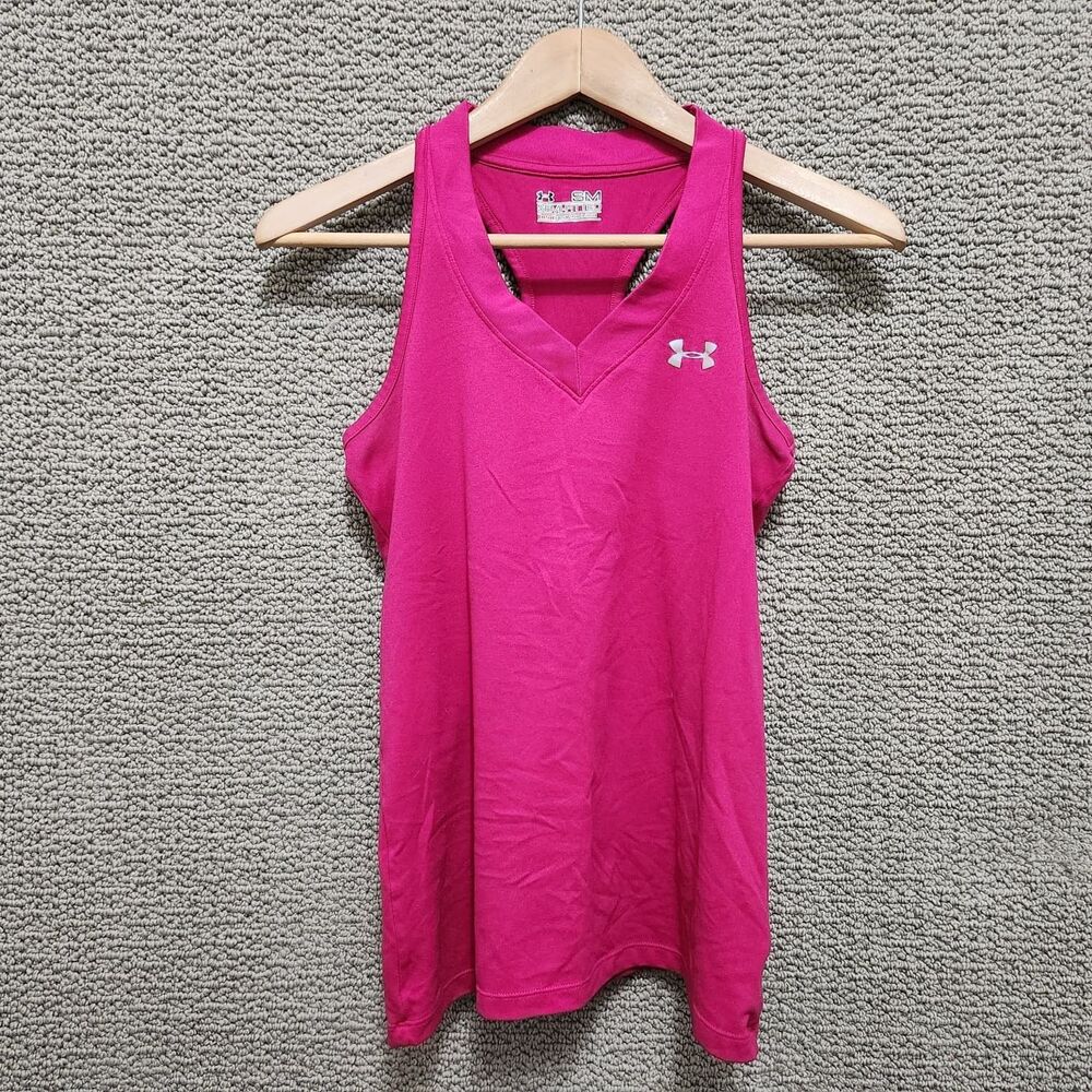 UNDER ARMOUR HeatGear Semi-Fitted Racerback Tank Pink Women’s SM